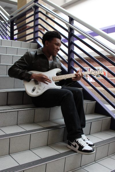 Nathan Sims was voted as most musically inclined by his peers for senior superlatives. He started learning guitar a few years ago and plays often, both as a hobby and in a band. 